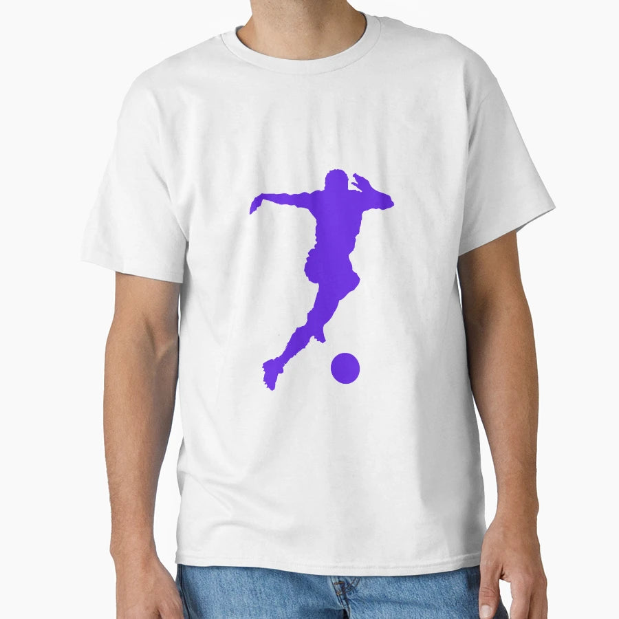 Football Blue Running Player Ball T-Shirt - Aesthetic Graphic Men Women - T-Shirt, Sweatshirt, Hoodie