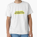 She is lucky, works hard in yellow, Quotes - Adult & Kids T-Shirts, Sweatshirts & Hoodies apparel design preview 1