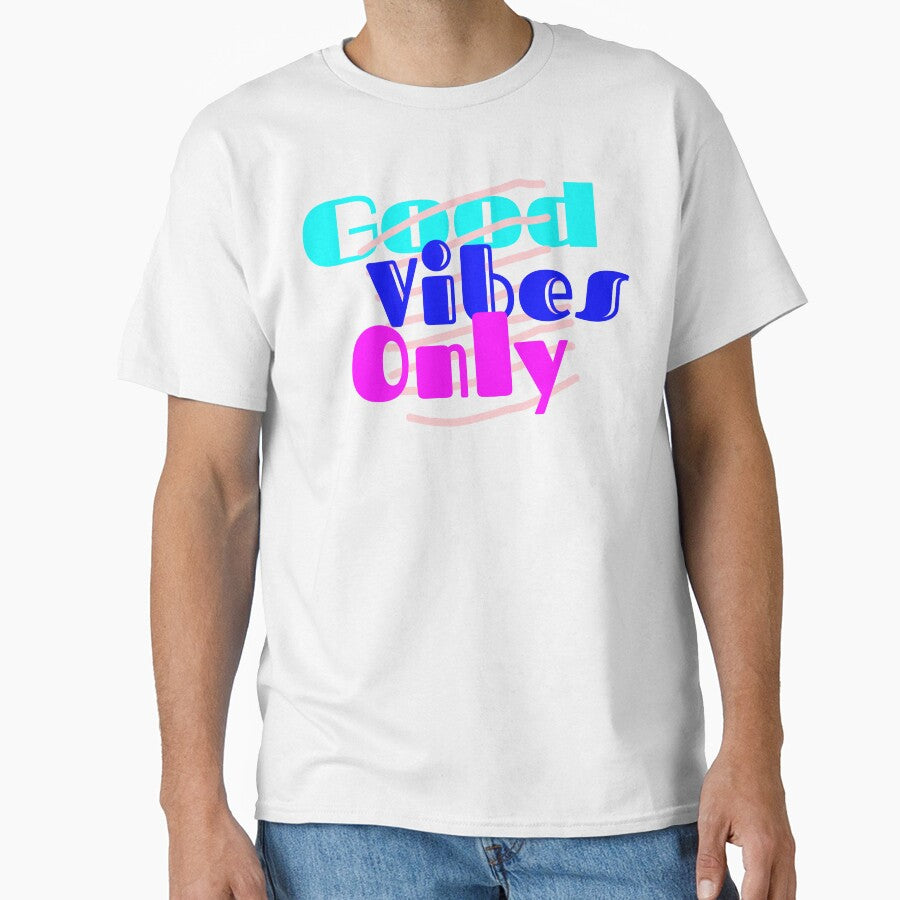 Good Vibes Only Colorful Typography Positive Quote - Adult & Kids T-Shirts, Sweatshirts & Hoodies apparel design preview 1