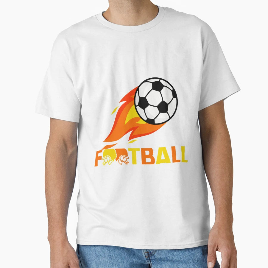 Fiery Football Passion T-Shirt - Streetwear Style Men Women - T-Shirt, Sweatshirt, Hoodie
