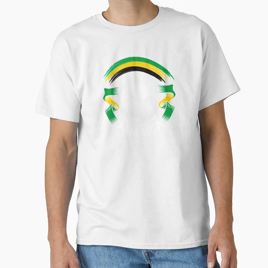 Jamaica Football Soccer Fan Flag T-Shirt - Casual Everyday Wear for Adults - T-Shirt, Sweatshirt, Hoodie