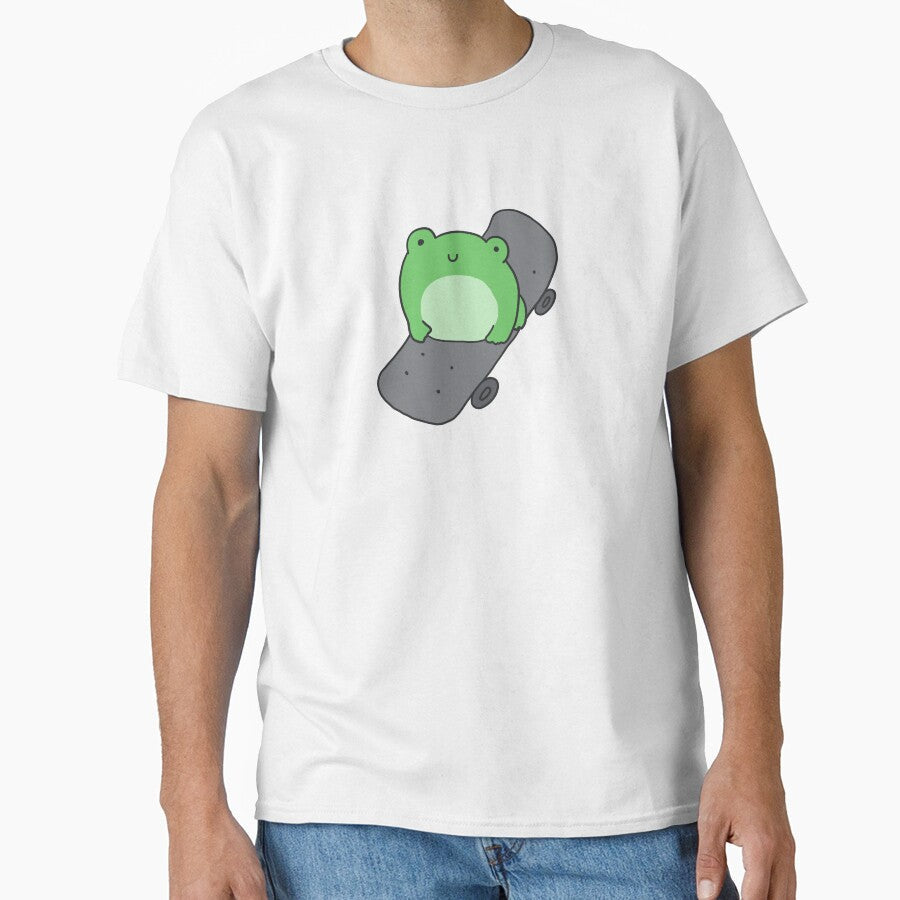Cute Skateboarding Frog: Kawaii Aesthetic with - Adult & Kids T-Shirts, Sweatshirts & Hoodies apparel design preview 1