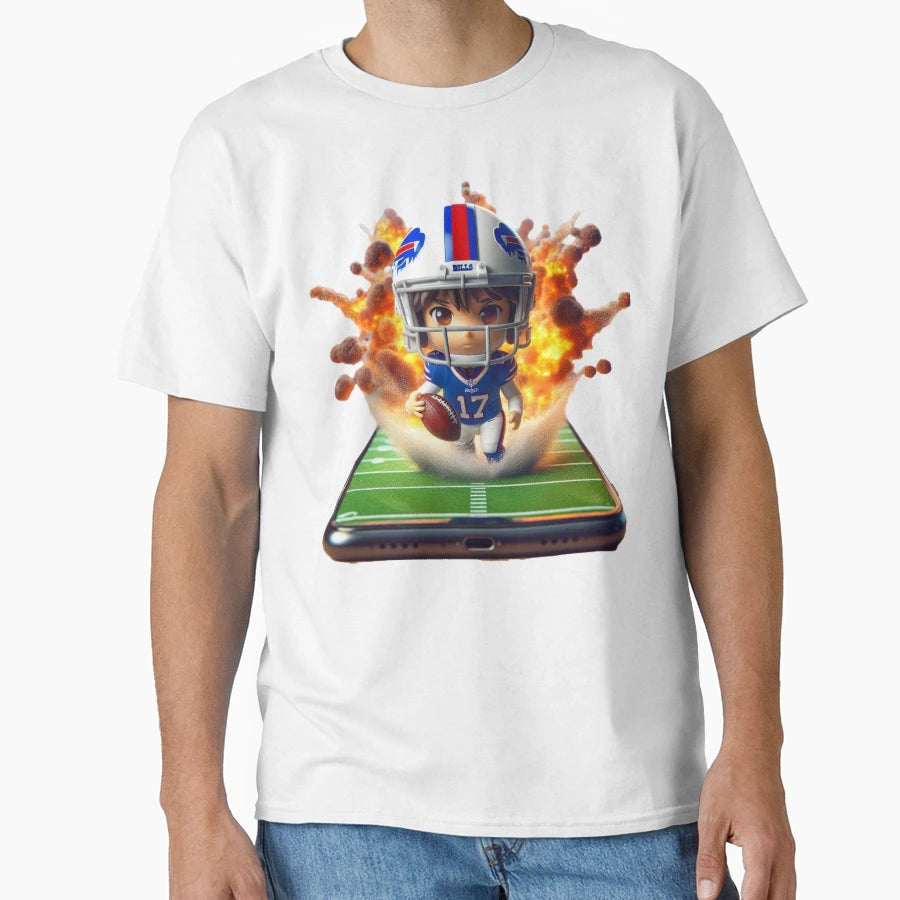 Digital Gridiron Explosive Football T-Shirt - Unique Graphic Men Women - T-Shirt, Sweatshirt, Hoodie