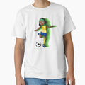 Female Soccer Player Green Background T-Shirt - Unique Graphic Men Women - T-Shirt, Sweatshirt, Hoodie