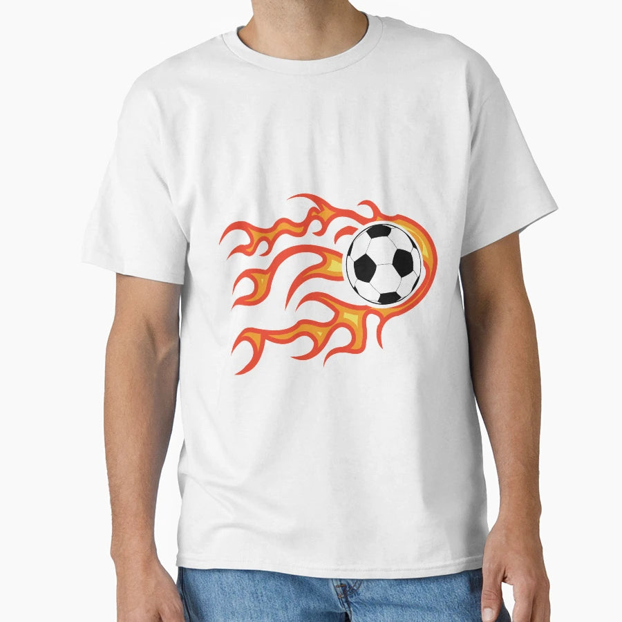 Soccer Ball Fire T-Shirt - Aesthetic Graphic Men Women - T-Shirt, Sweatshirt, Hoodie