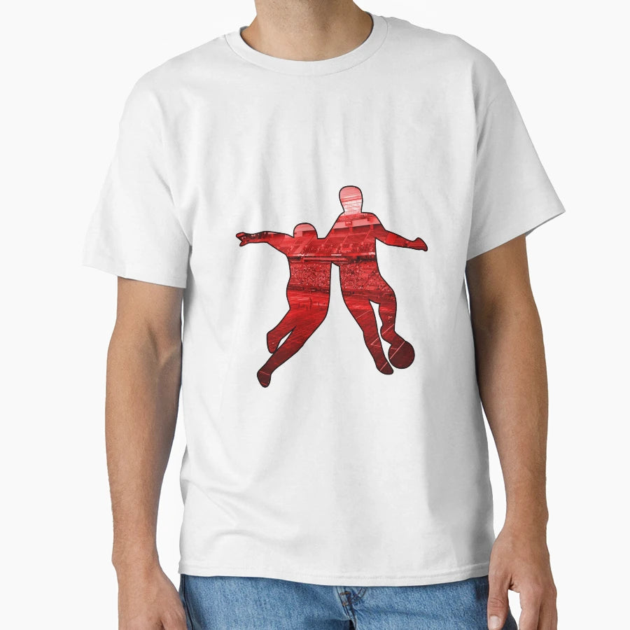 Two Footballers Jostle Possession T-Shirt - Minimalist Print for Adults - T-Shirt, Sweatshirt, Hoodie