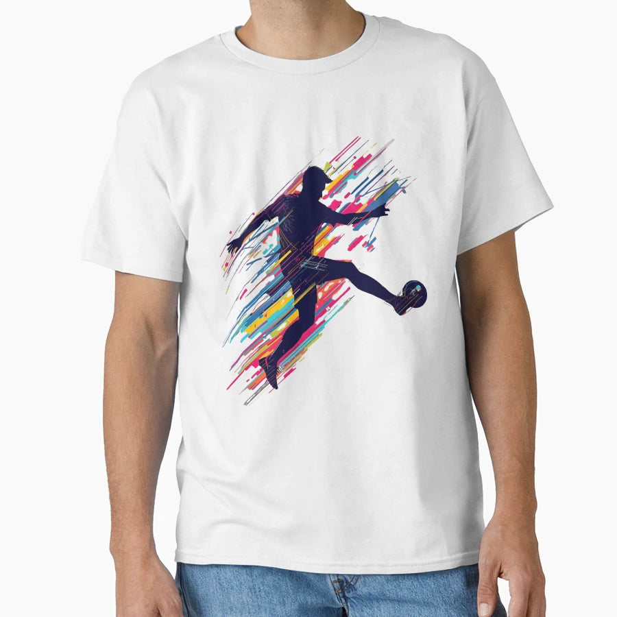 Rainbow Colour Streak Soccer Kick 1 T-Shirt - Fun Novelty Design for Adults - T-Shirt, Sweatshirt, Hoodie