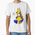 Blue Gold Football Giraffe Cartoon T-Shirt - Streetwear Style Unisex - T-Shirt, Sweatshirt, Hoodie