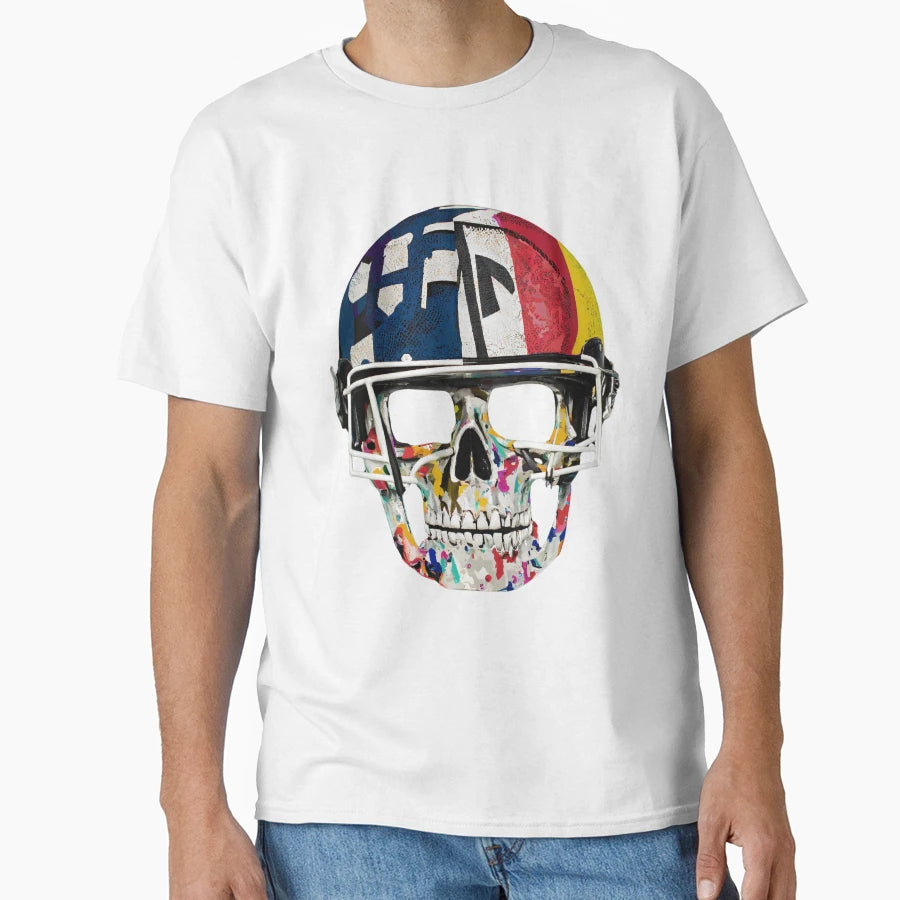 American Football Helmet Skull T-Shirt - Aesthetic Graphic for Adults - T-Shirt, Sweatshirt, Hoodie
