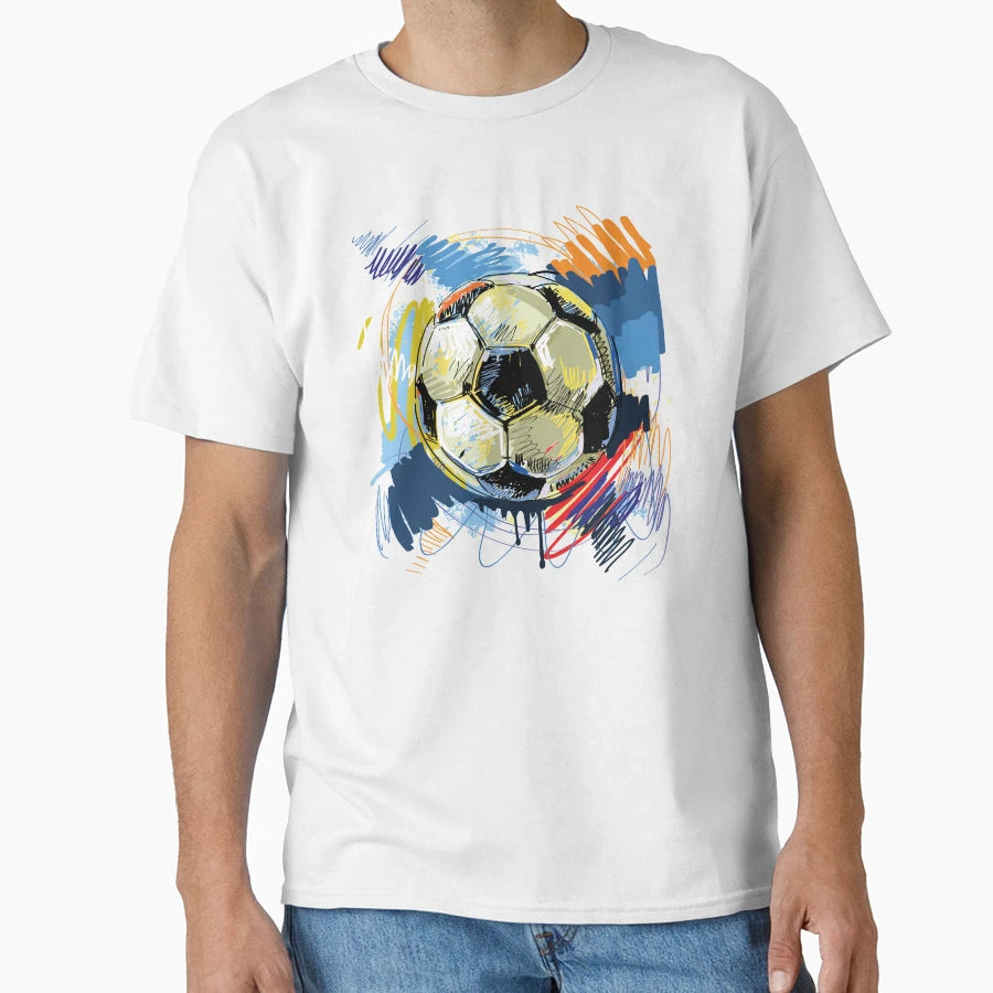 Hand Drawn Graffiti Sport Football T-Shirt - Minimalist Print Unisex - T-Shirt, Sweatshirt, Hoodie