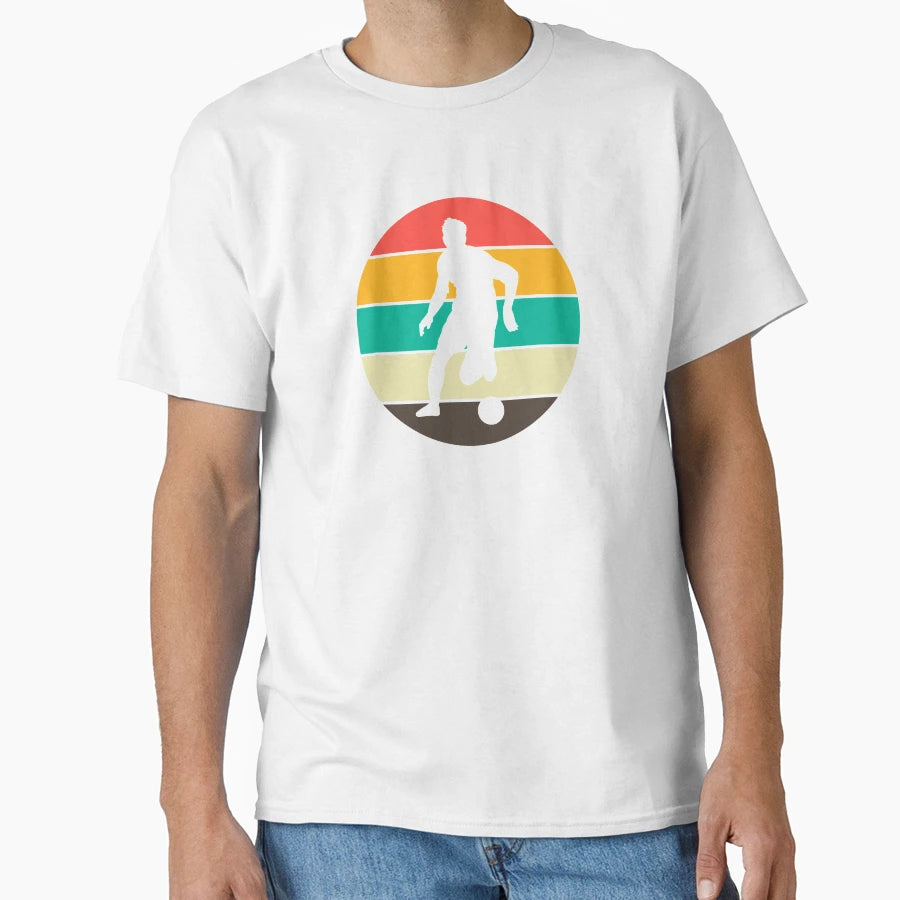 Soccer Player Silhouet Whitin Sunset T-Shirt - Minimalist Print for Adults - T-Shirt, Sweatshirt, Hoodie