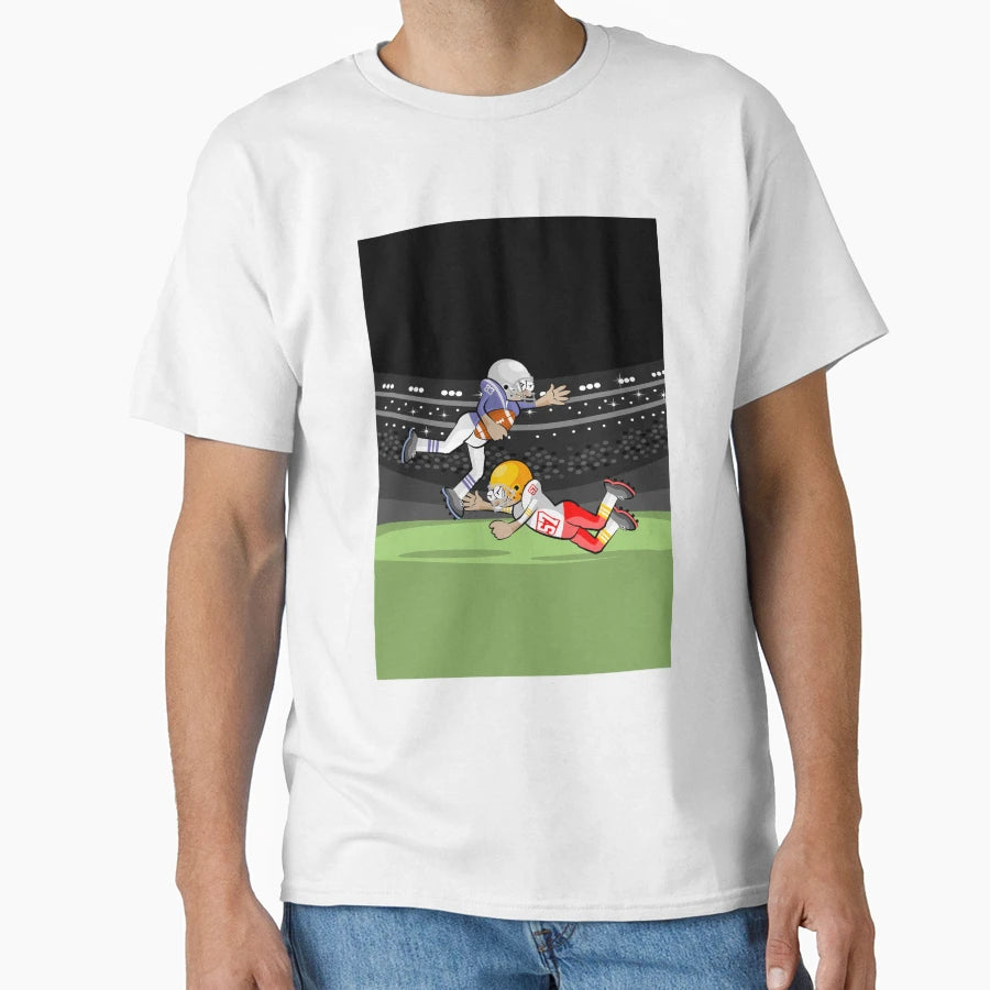 American Football Player Dodging Lock T-Shirt - Aesthetic Graphic Unisex - T-Shirt, Sweatshirt, Hoodie