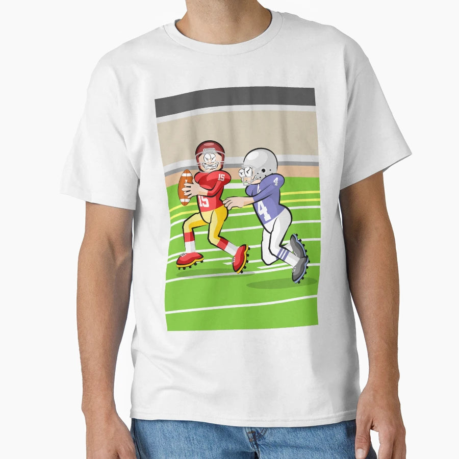 Two American Football Players Running To T-Shirt - Trendy Graphic Unisex - T-Shirt, Sweatshirt, Hoodie