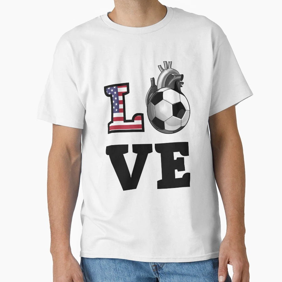 Love Soccer T-Shirt - Custom Art Print Unisex - T-Shirt, Sweatshirt, Hoodie