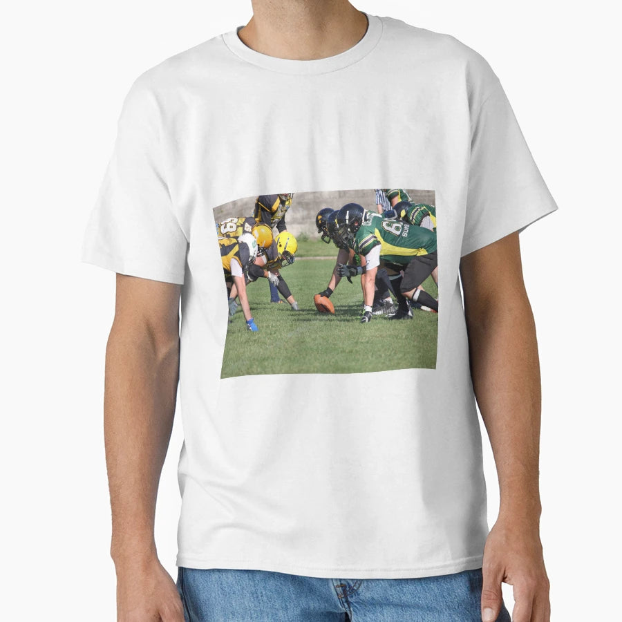 American Football Players Scrimmage T-Shirt - Aesthetic Graphic Men Women - T-Shirt, Sweatshirt, Hoodie