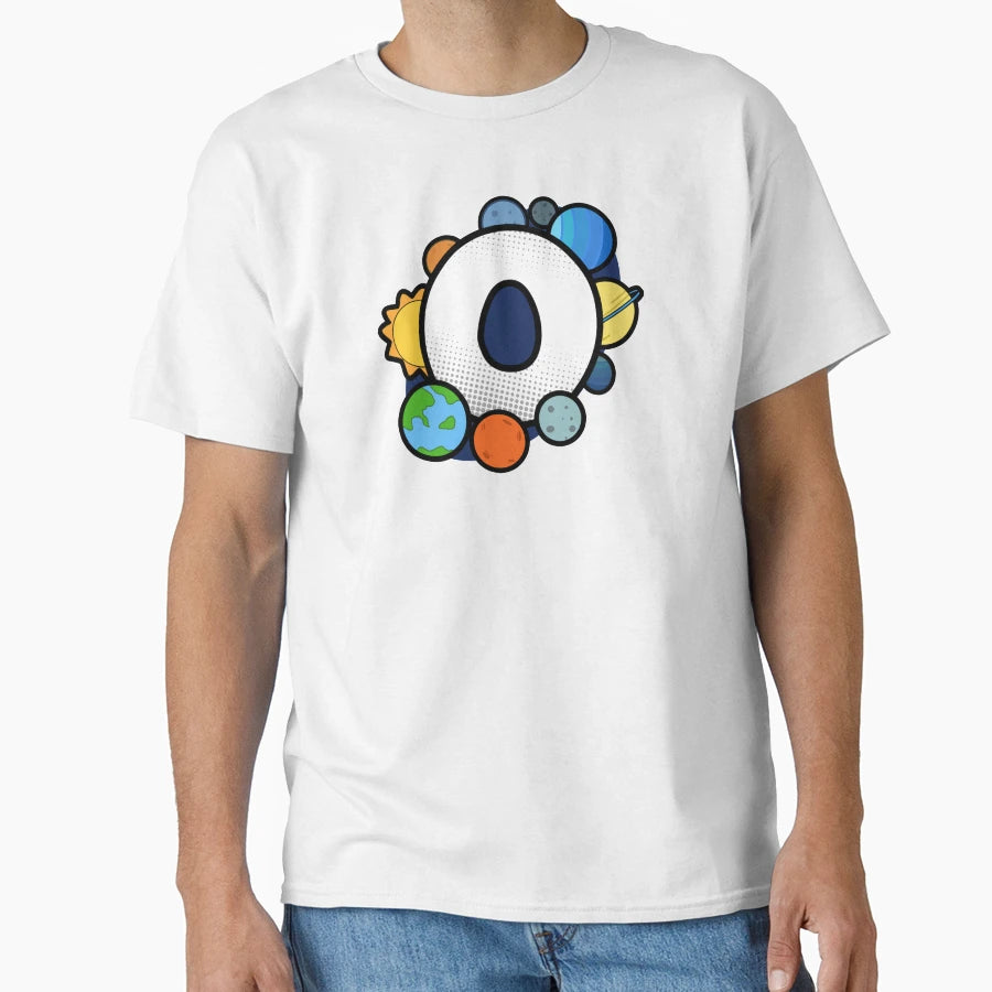 Monogram O Outer Space Cartoon T-Shirt - Aesthetic Graphic Men Women - T-Shirt, Sweatshirt, Hoodie