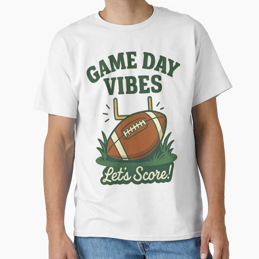 American Football Game Day Vibes T-Shirt - Unique Graphic Unisex - T-Shirt, Sweatshirt, Hoodie