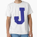 Alphabet Blue J Sports Letter J T-Shirt - Trendy Graphic Unisex - T-Shirt, Sweatshirt, Hoodie