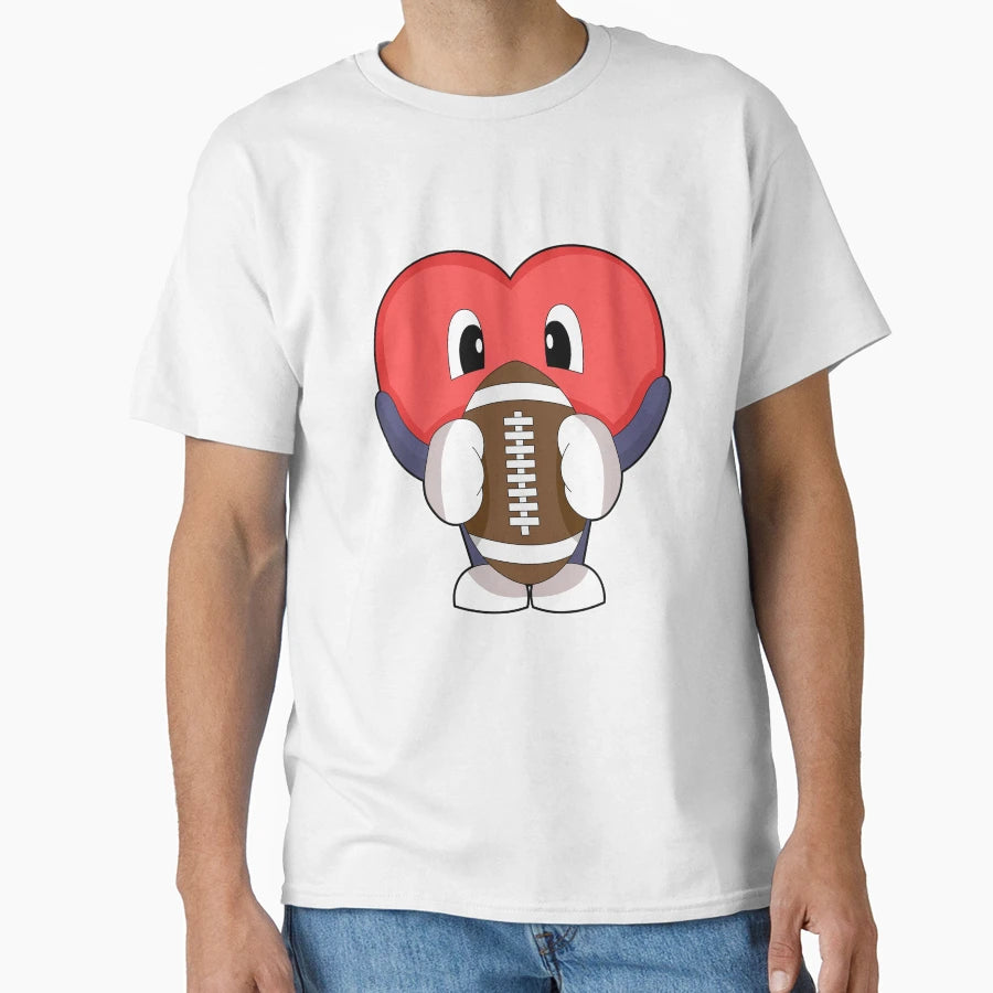 Heart American Football Sports T-Shirt - Streetwear Style Men Women - T-Shirt, Sweatshirt, Hoodie