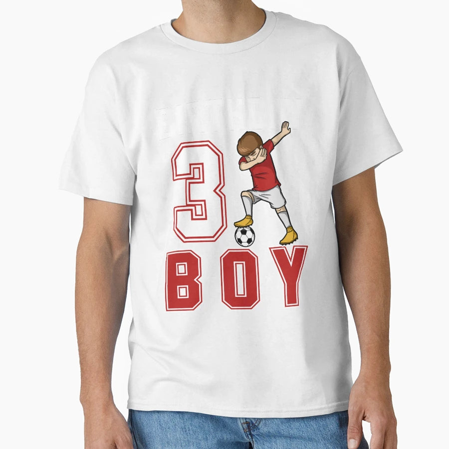 3 Three Years Birthday Soccer Player T-Shirt - Trendy Graphic Unisex - T-Shirt, Sweatshirt, Hoodie