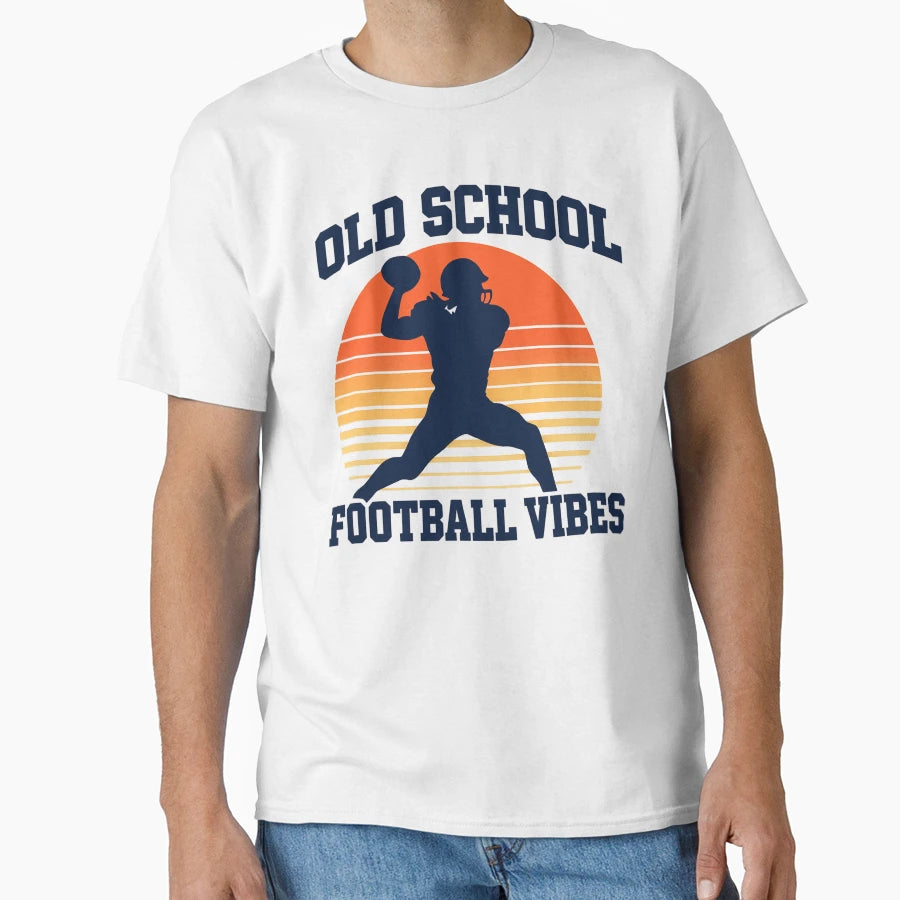 Old School Football Vibes American T-Shirt - Graphic Print Men Women - T-Shirt, Sweatshirt, Hoodie