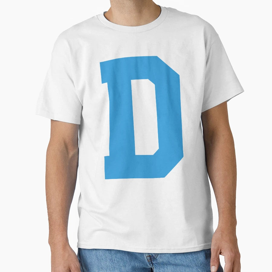 Alphabet Blue D Sports Letter D T-Shirt - Custom Art Print Men Women - T-Shirt, Sweatshirt, Hoodie