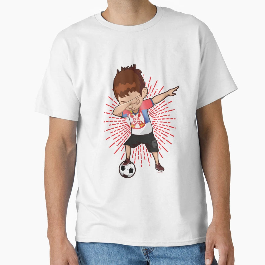 Football Soccer Dab Serbia T-Shirt - Graphic Print Unisex - T-Shirt, Sweatshirt, Hoodie