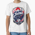 Japan Football Fans Emblem Red White T-Shirt - Trendy Graphic Men Women - T-Shirt, Sweatshirt, Hoodie