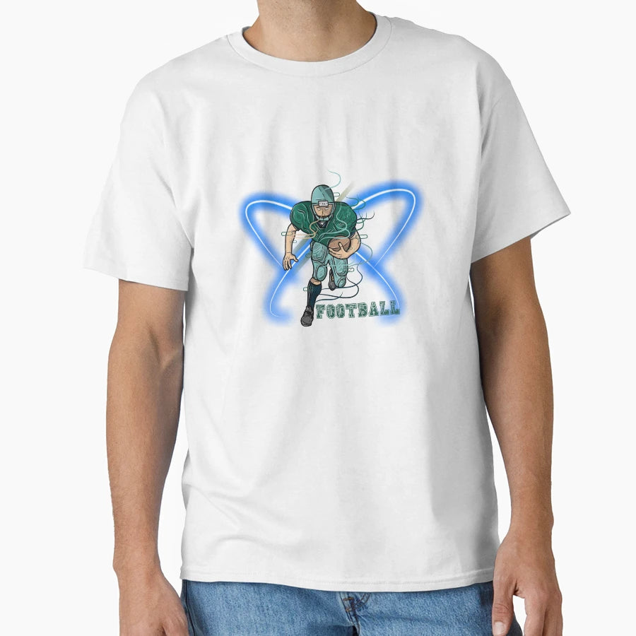 Football American Light Blue T-Shirt - Unique Graphic Men Women - T-Shirt, Sweatshirt, Hoodie