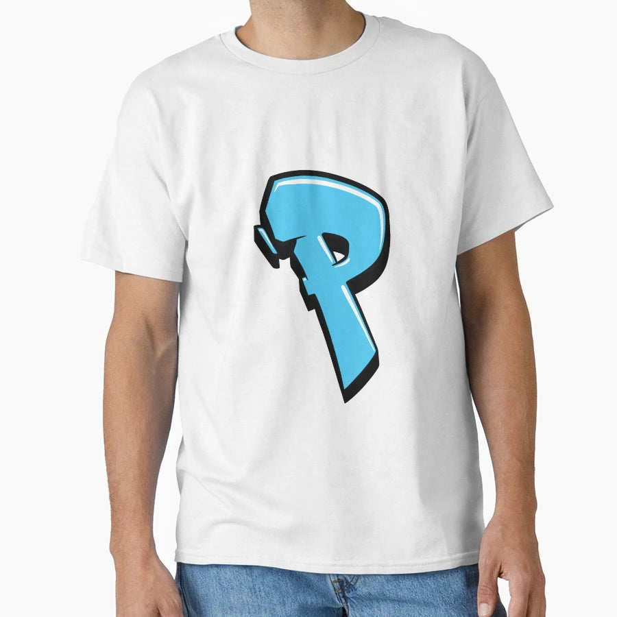 Graffiti Letter P Blue T-Shirt - Graphic Print for Adults - T-Shirt, Sweatshirt, Hoodie