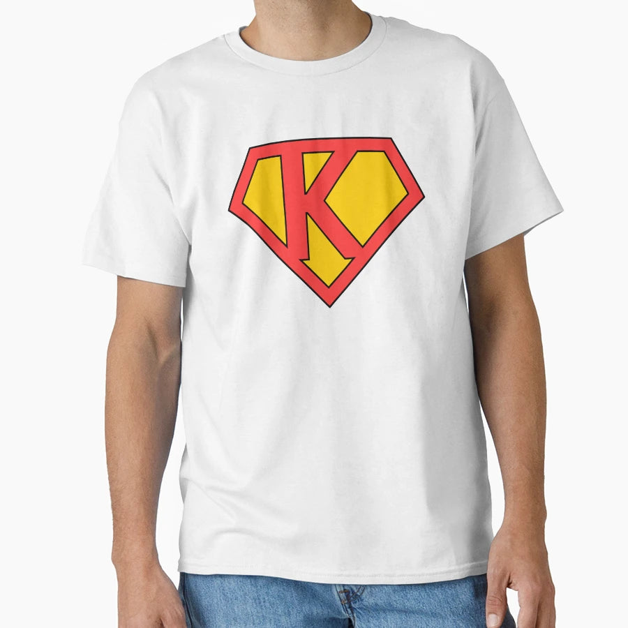 Letter K Super Letter Red And Yellow T-Shirt - Aesthetic Graphic Unisex - T-Shirt, Sweatshirt, Hoodie