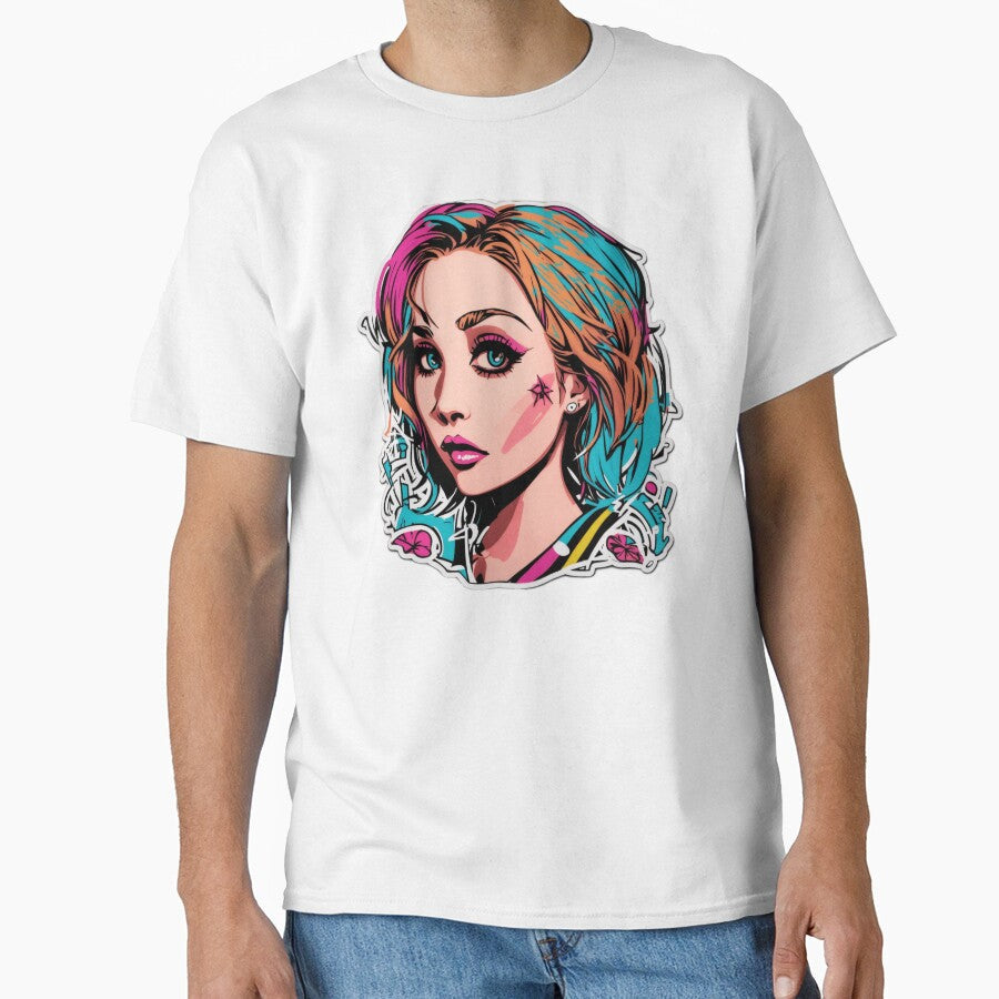 A graffiti sticker featuring stylized portrait of - Adult & Kids T-Shirts, Sweatshirts & Hoodies apparel design preview 1