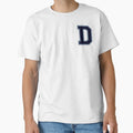 Navy Blue Letter D Initial Monogram T-Shirt - Fun Novelty Design Men Women - T-Shirt, Sweatshirt, Hoodie