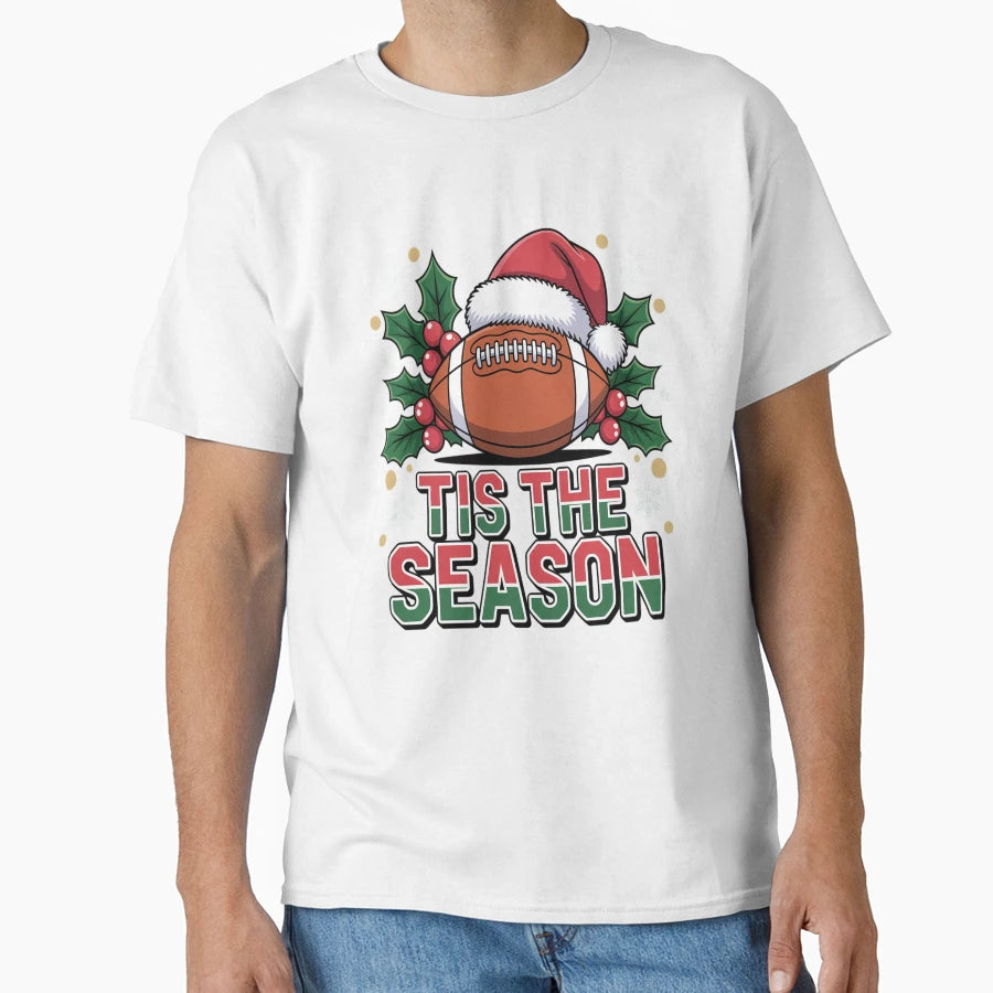 Santa Sports Football Player Tis T-Shirt - Streetwear Style Men Women - T-Shirt, Sweatshirt, Hoodie