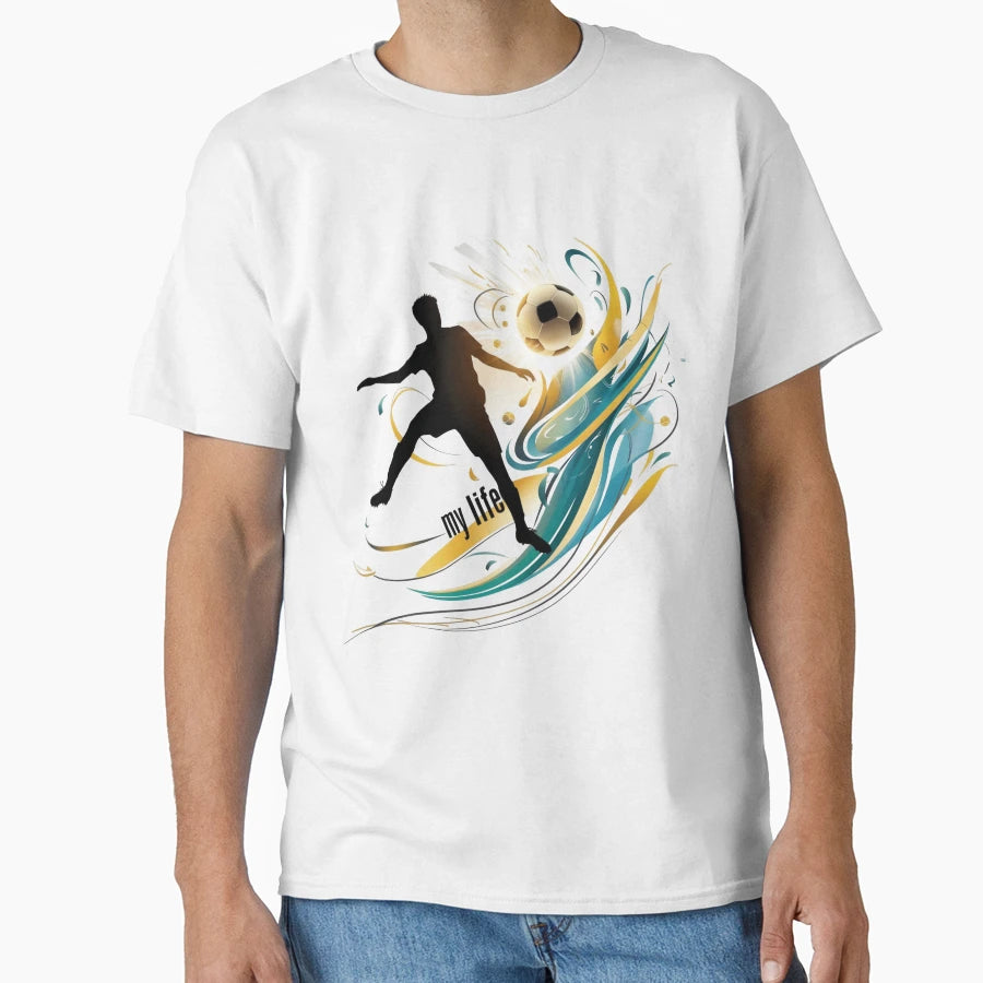 Football Is My Life Abstract Art T-Shirt - Minimalist Print for Adults - T-Shirt, Sweatshirt, Hoodie