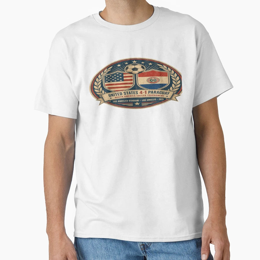 Usa Paraguay Soccer Cup Badge 2026 T-Shirt - Minimalist Print Unisex - T-Shirt, Sweatshirt, Hoodie