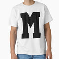 Alphabet Black M Sports Letter M T-Shirt - Unique Graphic Unisex - T-Shirt, Sweatshirt, Hoodie