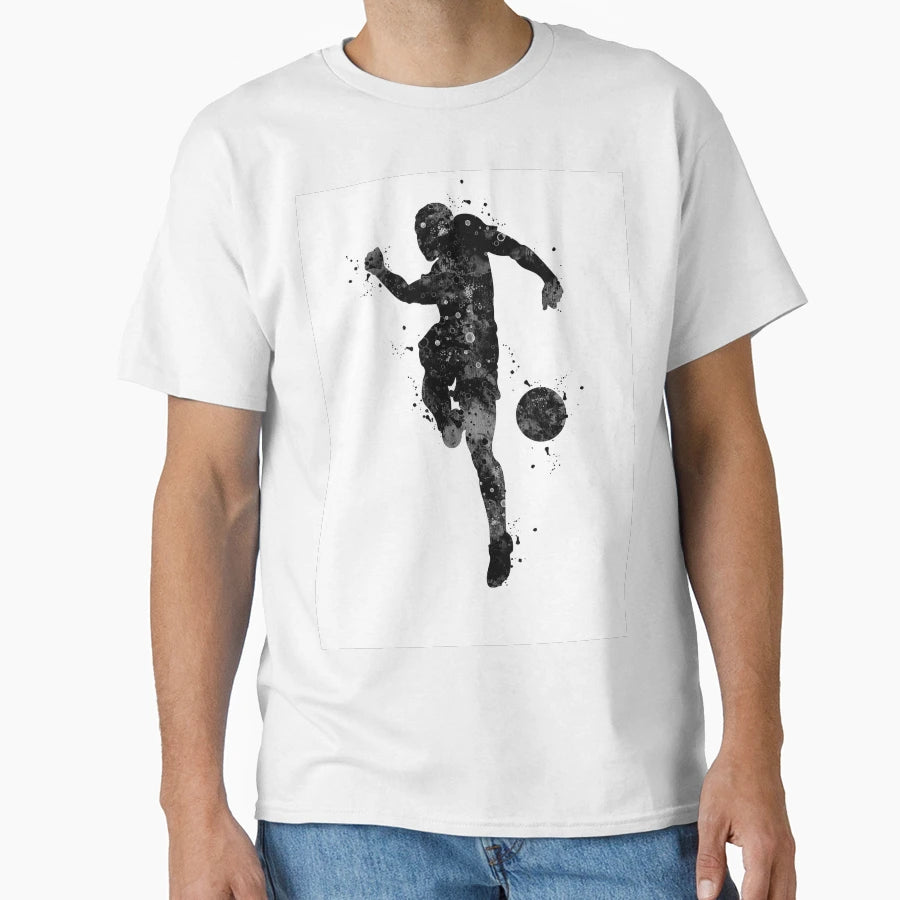 Soccer Player Black And White T-Shirt - Casual Everyday Wear Unisex - T-Shirt, Sweatshirt, Hoodie