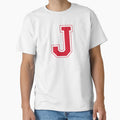 Red Varsity Letter J T-Shirt - Minimalist Print Men Women - T-Shirt, Sweatshirt, Hoodie