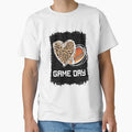 Game Day Leopard Heart Football T-Shirt - Fun Novelty Design Men Women - T-Shirt, Sweatshirt, Hoodie