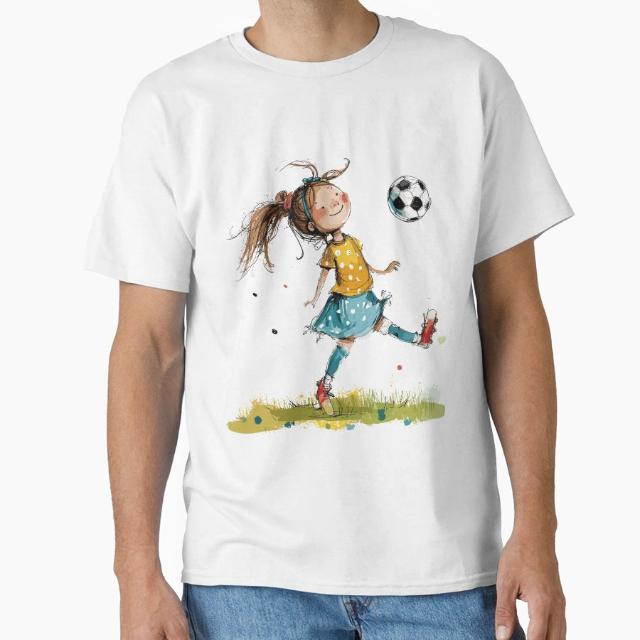 Little Playing Soccer T-Shirt - Minimalist Print for Adults - T-Shirt, Sweatshirt, Hoodie