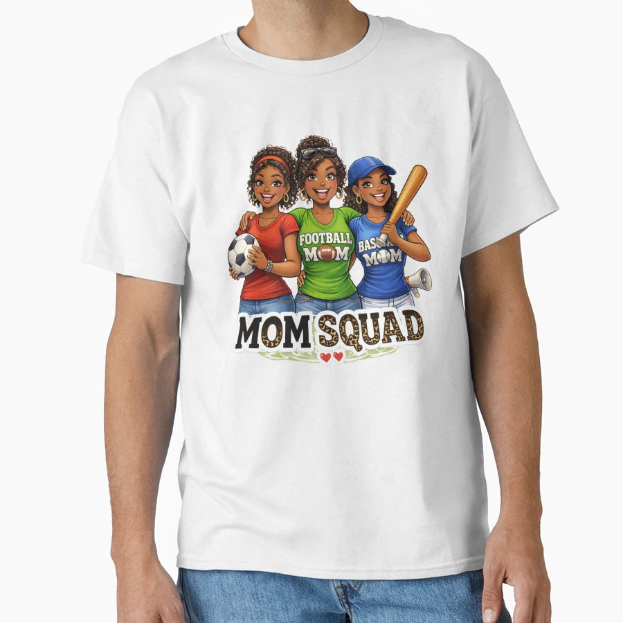 Mom Squad Sports Soccer Football T-Shirt - Novelty Apparel for Adults - T-Shirt, Sweatshirt, Hoodie