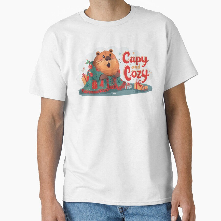 Capy and Cozy Cute Capybara Chrismas Vibes Design by - Adult & Kids T-Shirts, Sweatshirts & Hoodies apparel design preview 1