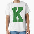 Alphabet Green K Sports Letter K T-Shirt - Graphic Print for Adults - T-Shirt, Sweatshirt, Hoodie