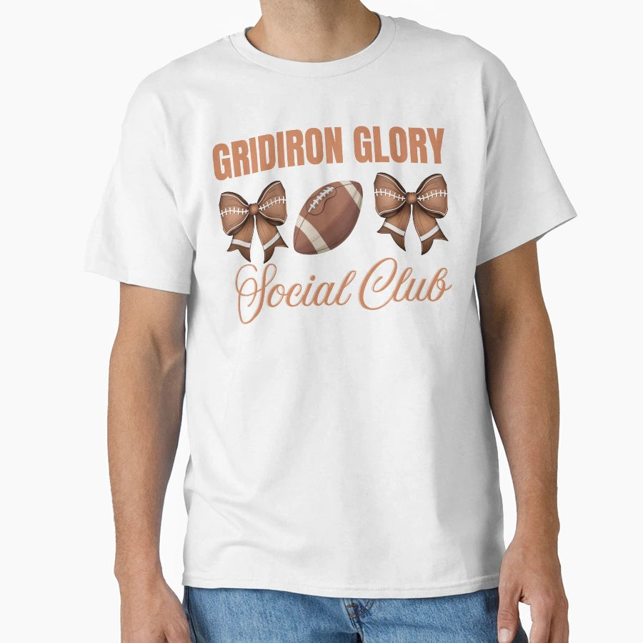 Gridiron Glory Social Club Football Fan T-Shirt - Trendy Graphic Men Women - T-Shirt, Sweatshirt, Hoodie