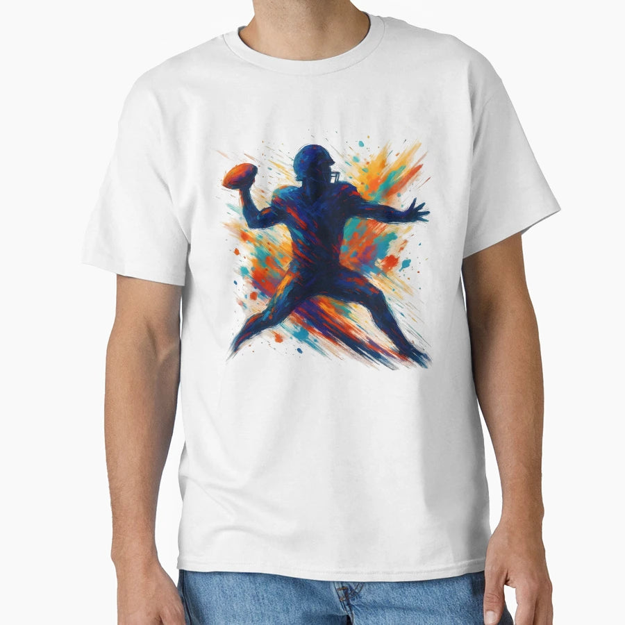 American Football Football Sports Athlete T-Shirt - Custom Art Print Unisex - T-Shirt, Sweatshirt, Hoodie