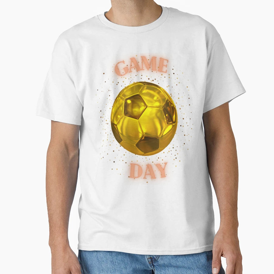 Golden Game Time Soccer T-Shirt - Custom Art Print for Adults - T-Shirt, Sweatshirt, Hoodie