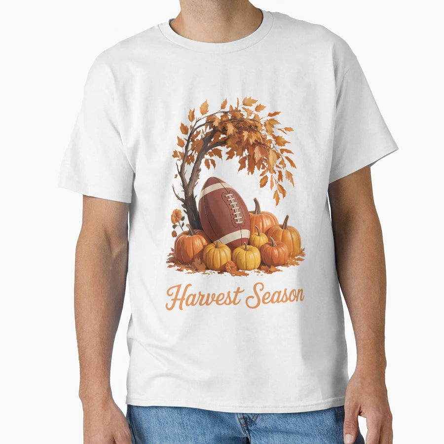 Harvest Season Football Player Rugby T-Shirt - Novelty Apparel for Adults - T-Shirt, Sweatshirt, Hoodie