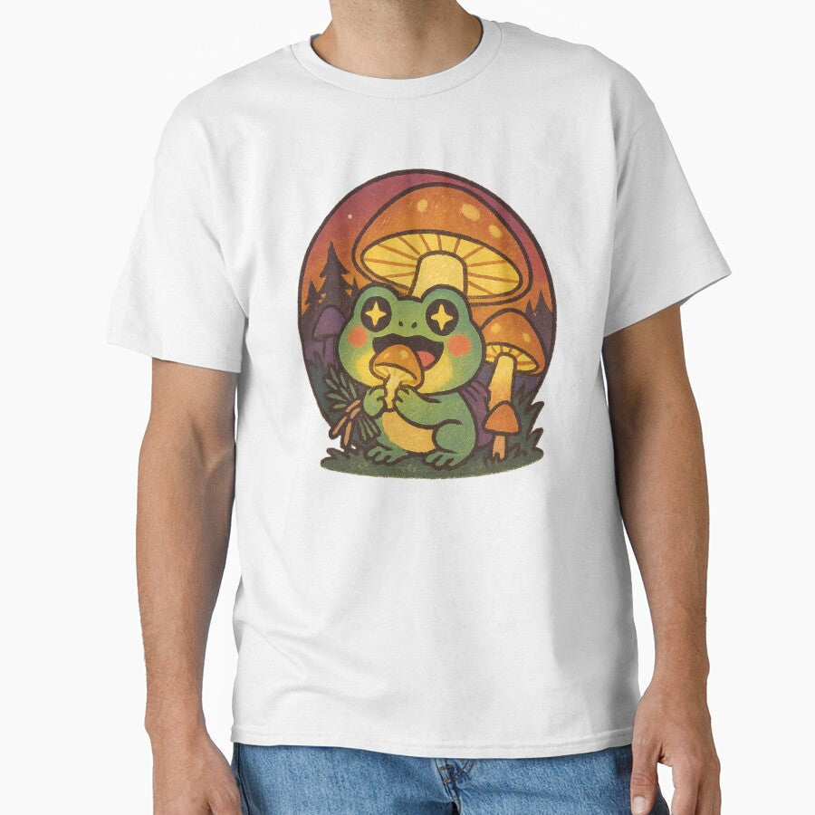 Happy Frog with Magical Mushrooms by MythicPixel - Adult & Kids T-Shirts, Sweatshirts & Hoodies apparel design preview 1