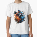 Football Player Holding Football T-Shirt - Aesthetic Graphic Unisex - T-Shirt, Sweatshirt, Hoodie